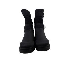 Dream Pairs Womens Black Waterproof Fur Lining Mid Calf Snow Boots Size US 8